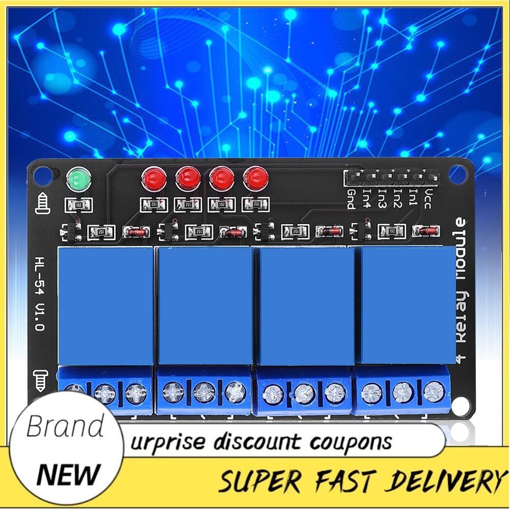 Freemarket 4 Channel Relay Module Single Pole Double Throw Low Level