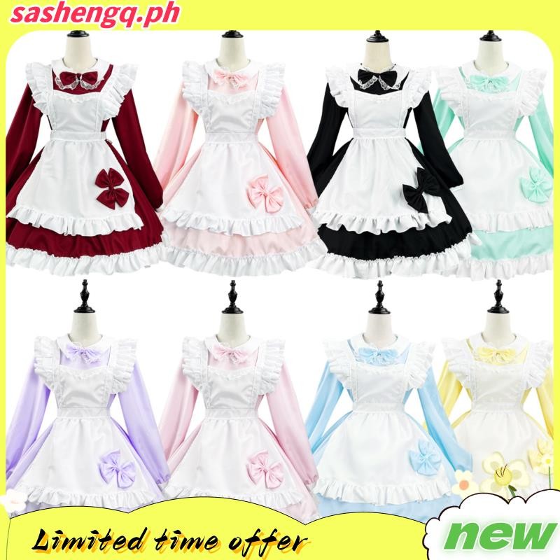 Anime Cute Lolita Maid Dress Sweet Cosplay Costume Girls Woman Waitress ...