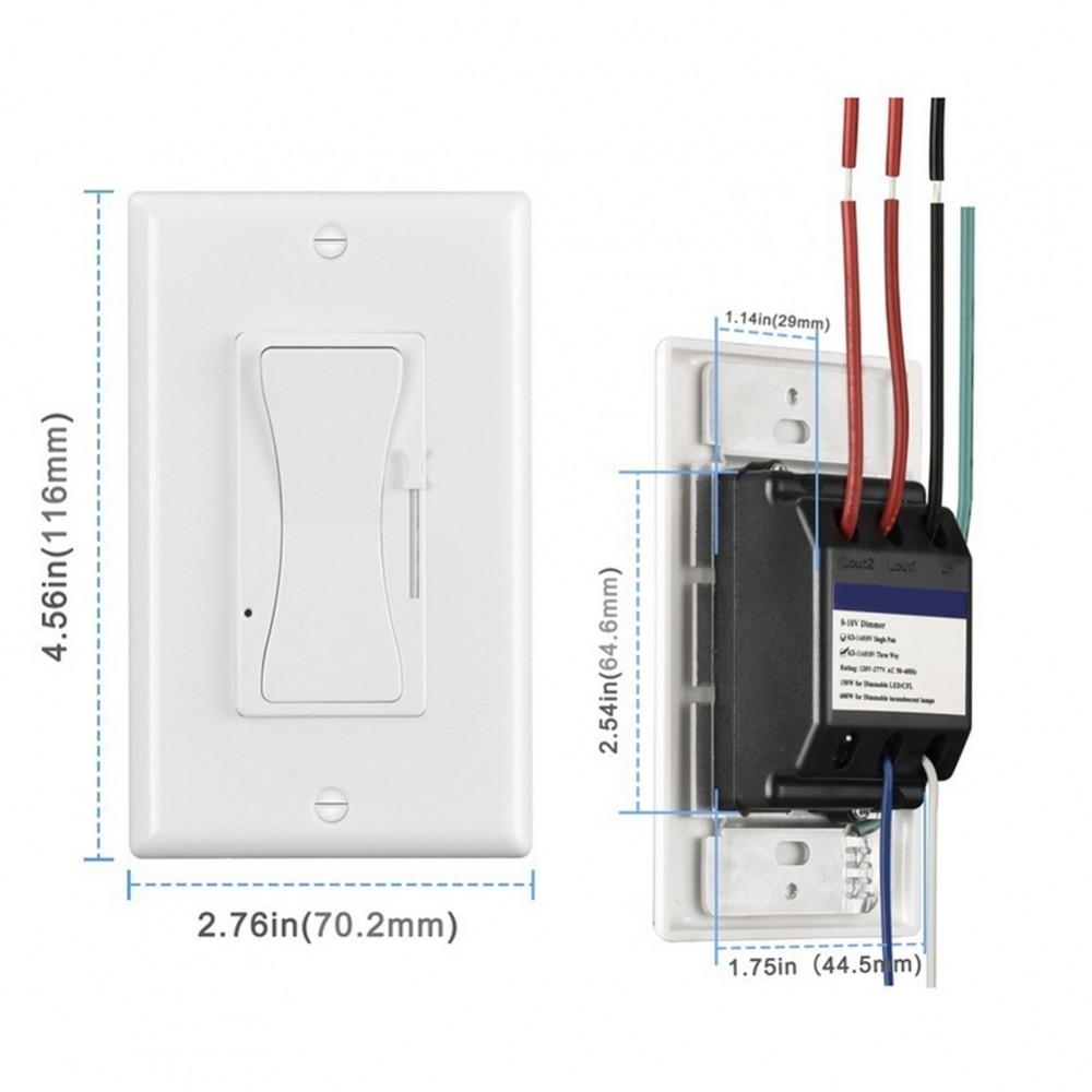 Dimmer Light Switch Rocker Switch Single Pole 10°C To +40°C 150W 3Way