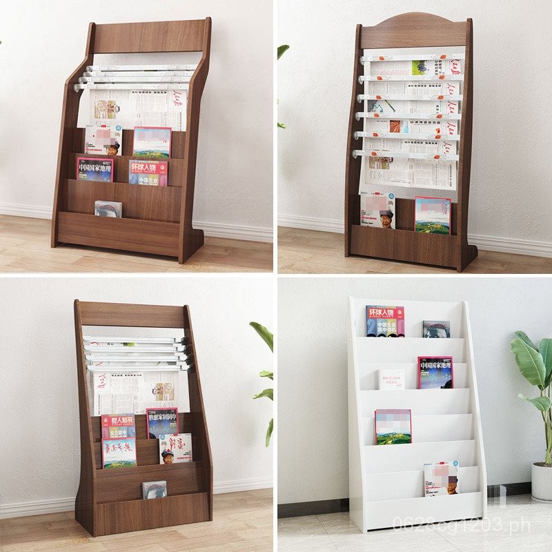Bookshelf Newspaper Rack Magazine Rack Wooden Newspaper Rack Document ...