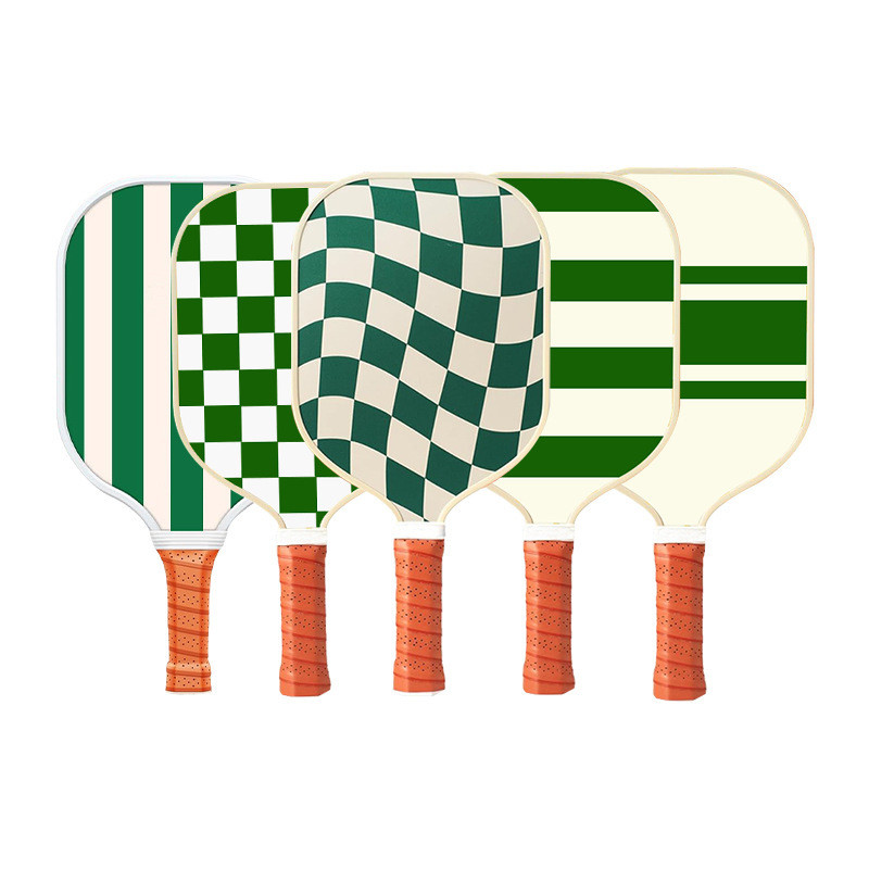 Green Geometry Fiberglass Pickleball Paddles Set of 2 Rackets, Pickle ...