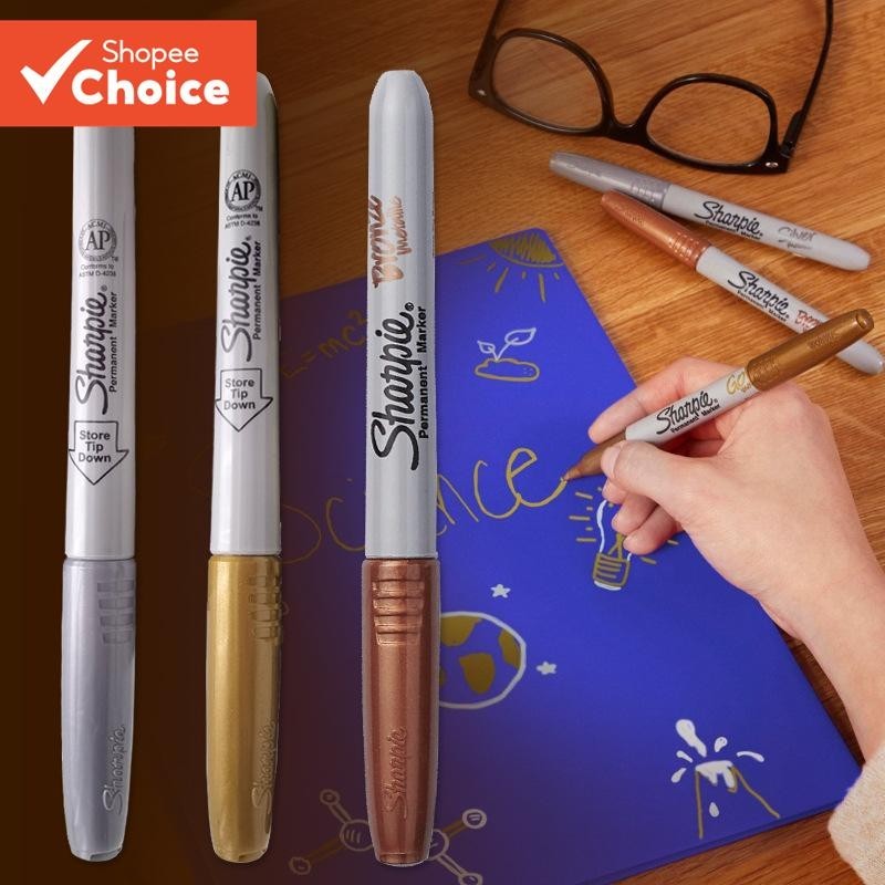 1pcs New black Sharpie high temperature resistant oily marker pen 1MM ...
