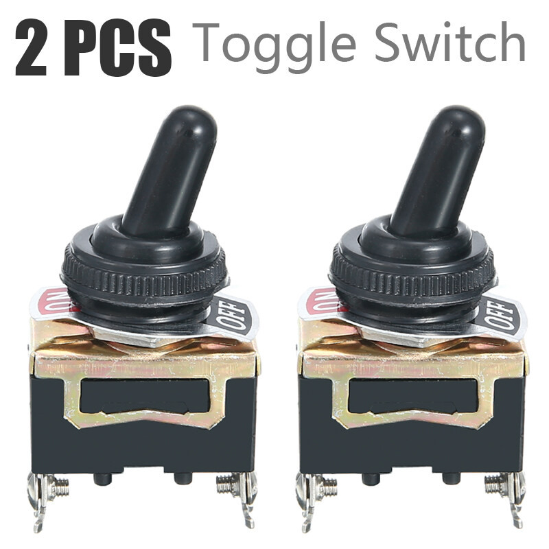 2PCS Heavy Duty Toggle Flick Switch 12V ON/OFF Car Dash Light Metal ...