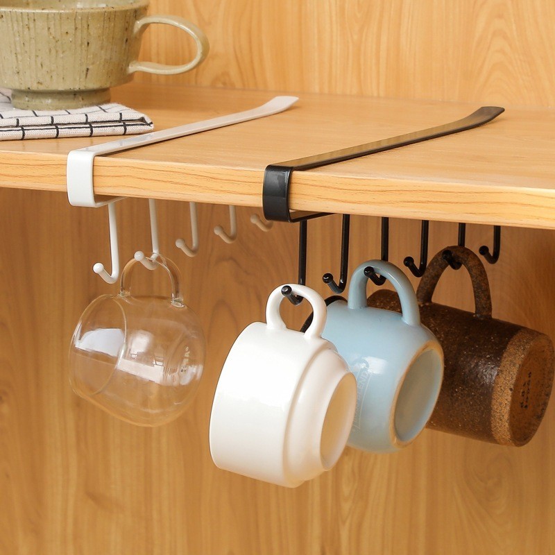 Kitchen Storage and Organization Hanging Rack Multi-function Row Hook ...