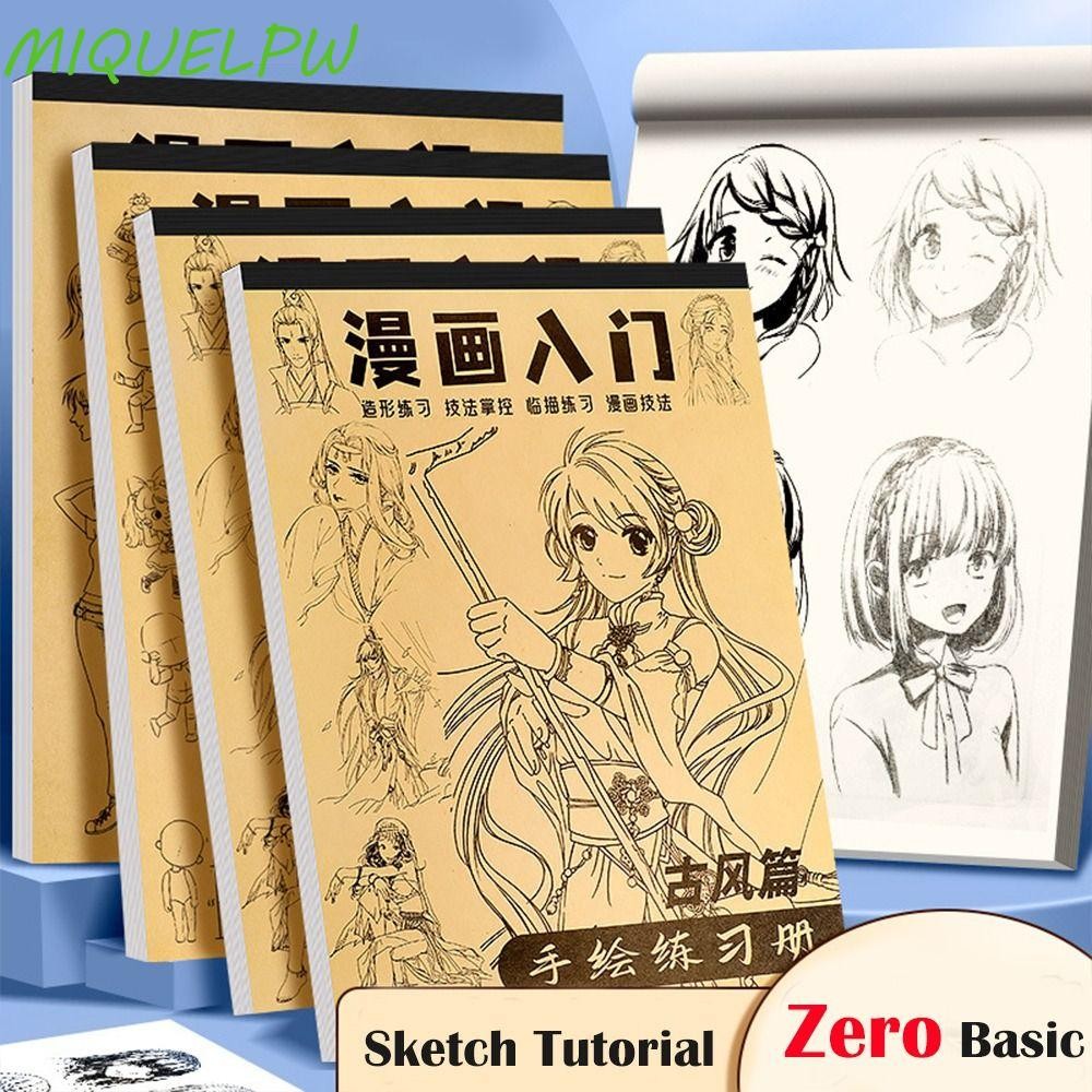 MIQUELPW Anime Hand Drawn Book, Comics Girl Boy Tracing Manga Sketching ...