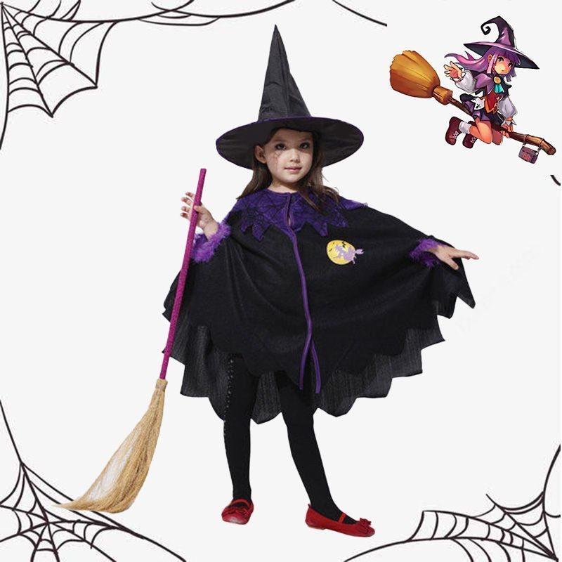 Children's Halloween Costume Girls' Witch CloakcosplayClothing Little