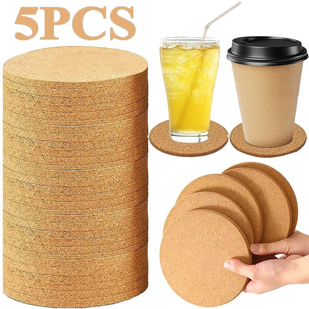 Round Thick Absorbent Eco-Friendly Coaster - Natural Cork Coasters ...