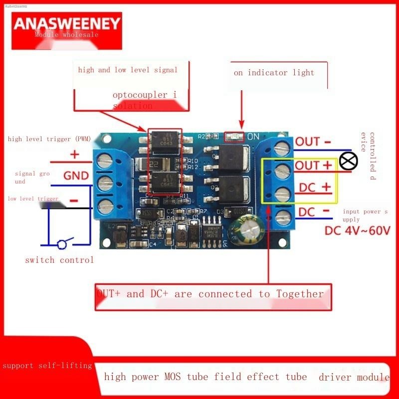 ⇐♜High-power MOS tube field effect tube trigger switch drive module PWM ...