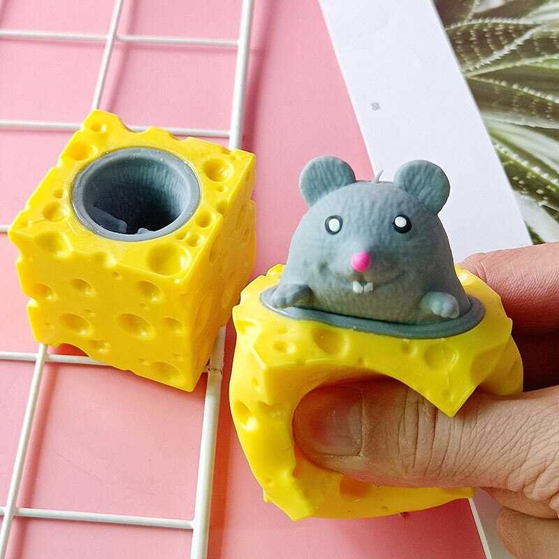 Goesaf Squishy Toy Mouse In The Cheese Pop Up Anti Stress Fidget -45 ...