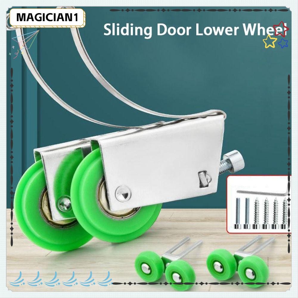 MAGICIAN1 4PCS Door Runners Rollers, Aluminum Alloy Silent Sliding Door
