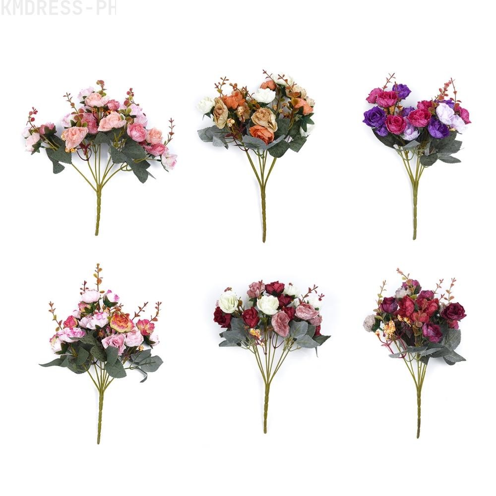 New fashion 21 Head 1 Bouquet Artificial Rose Flower Leaf Easy to clean