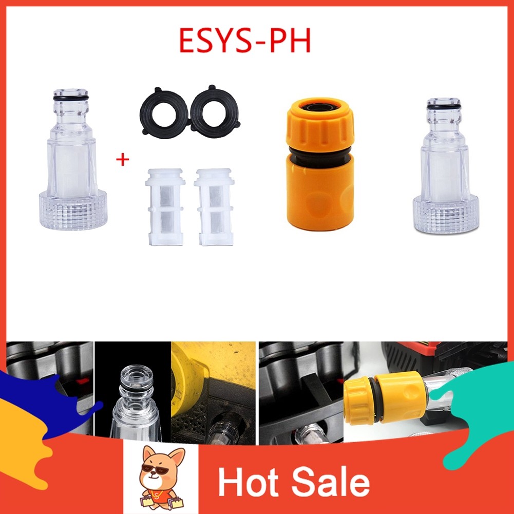 [ESYSPH] Car Washer Adapter Pressure Washer Water Connector Filter Set