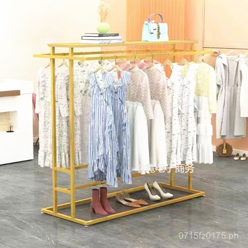 Women's Clothing Factory Island Rack Clothes Rack Double Row Double Rod ...