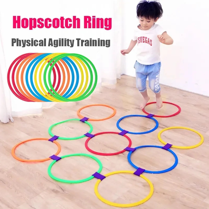10PCS Hopscotch Jump Rings Set Children's Physical Training Toys Kids ...