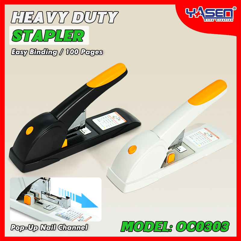 Officom Heavy Duty Stapler 100 Sheets Book Binding Gun Tacker Large ...