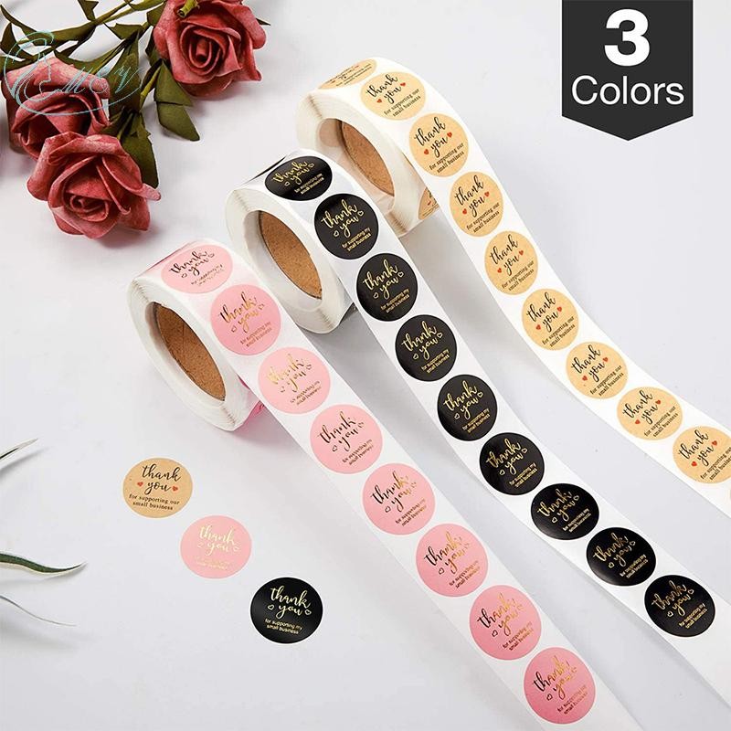 Gent 500pcs Thank You Round Sticker Scrapbook Letter Handmade Stickers ...