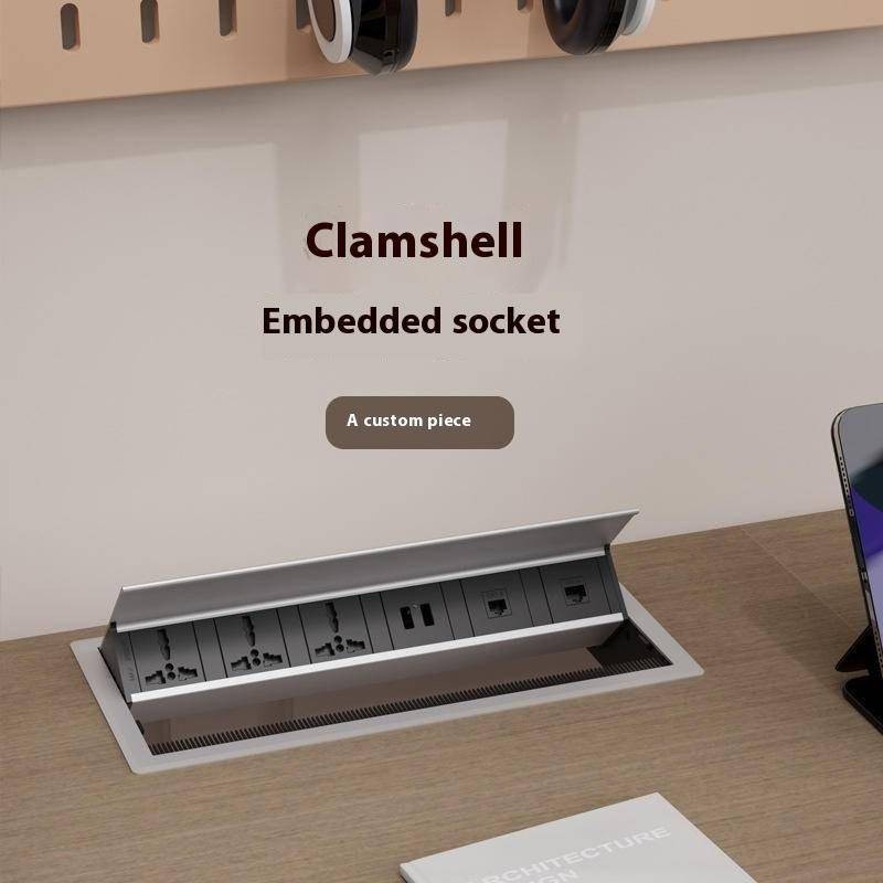 Embedded Type Flip Desktop Socket Office Hotel Furniture Pop-up Type ...