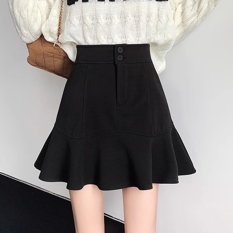 Fishtail Skirt A Line Skirt Short Skirt Autumn Winter Women 2023 New Style High Waist Skirt Hip Packed Skirt Skirt Winter S