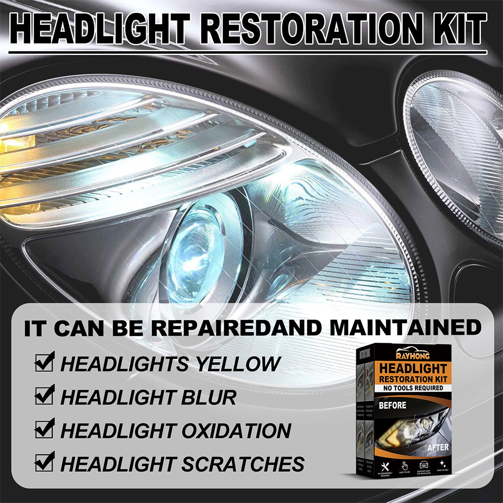 Car Headlight Restoration Set Headlamp Cover Scratch Remover for Car