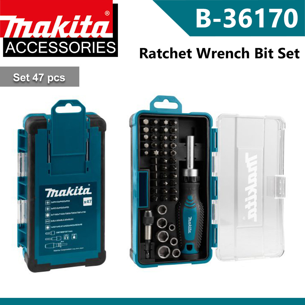 Makita B-36170 Ratchet & Screw Bit Set, 47pcs | Shopee Philippines
