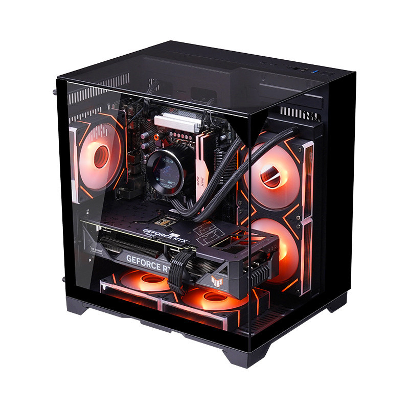 Meuctiffy 3-Sides Transparent Glasses Computer Case PC Tower For M-ATX ...