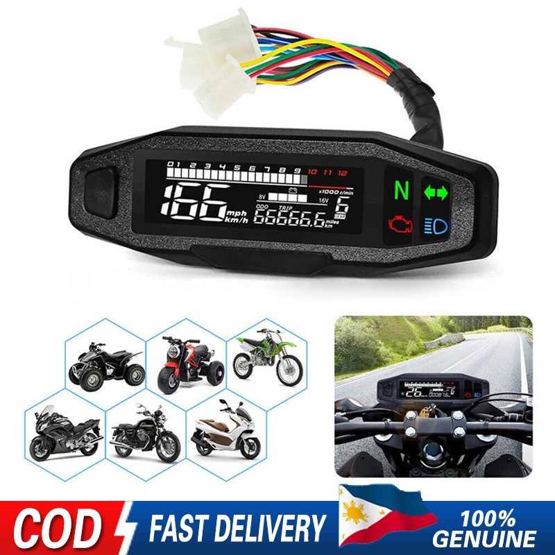 KR200 Newest Motorcycle Speedometer Oil Gauge Tachometer Universal ...