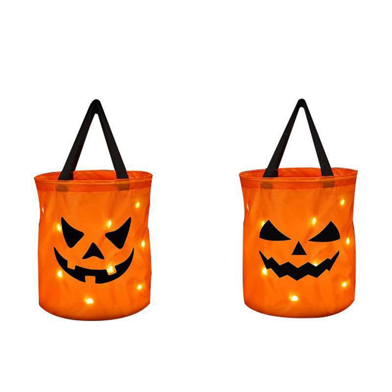 IGO LED Light Halloween Trick Or Treat Bucket Pumpkin Candy Bags
