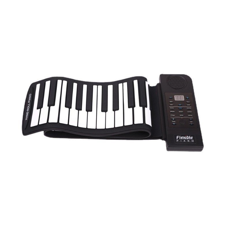English Cross-Border61Key Hand Roll Piano Thickened Silicone Portable ...