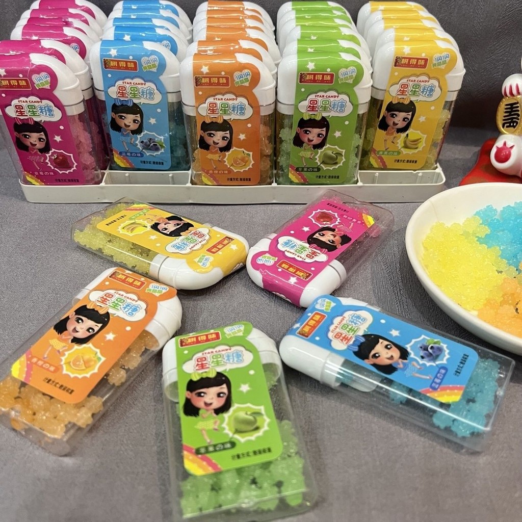 30 Bottles Influencer Star Candy Mixed Fruit Flavor Small Particles ...