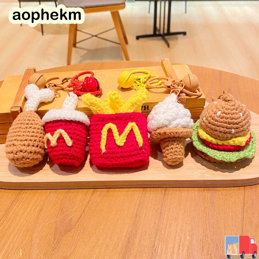 AOPHEKM McDonald's Keychain, Hamburger Cola Plush Toys, French Fries ...
