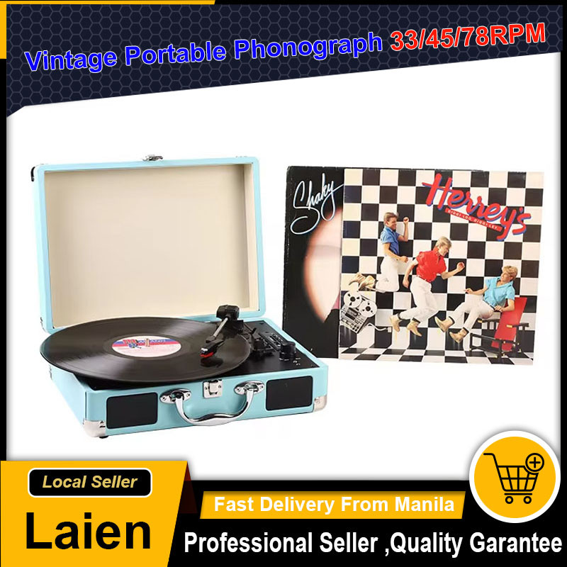 Vintage Portable Phonograph 33/45/78RPM Turntables Vinyl LP Record ...