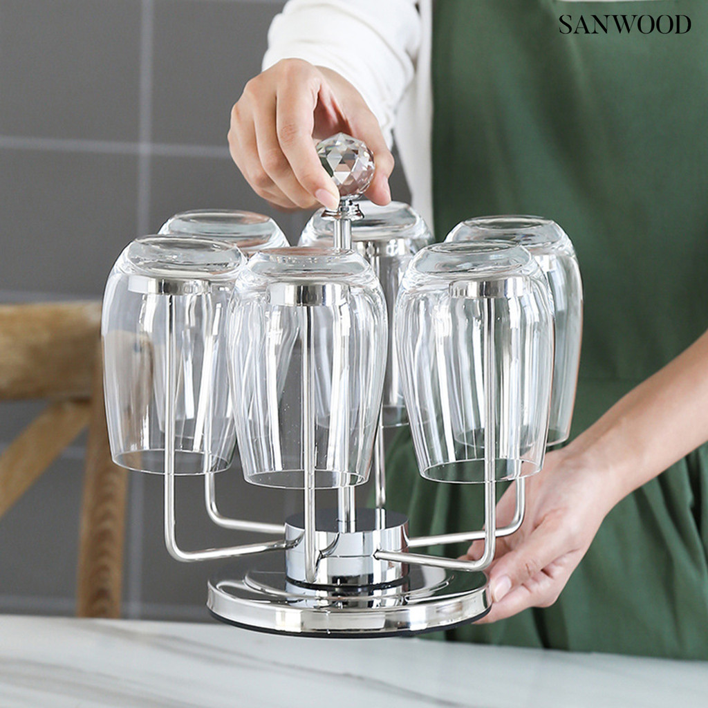 Sanwood 6 Cup Drying Rack Coffee Cup Holder Glass Drainer Stand Tea ...