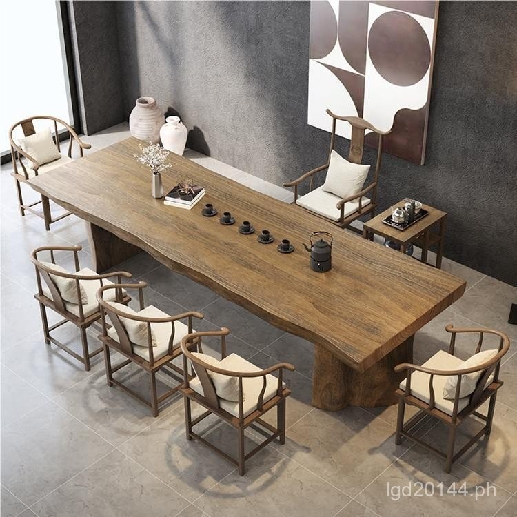 Tea Table Office Home Tea House Solid Wood Combination Simple Large ...