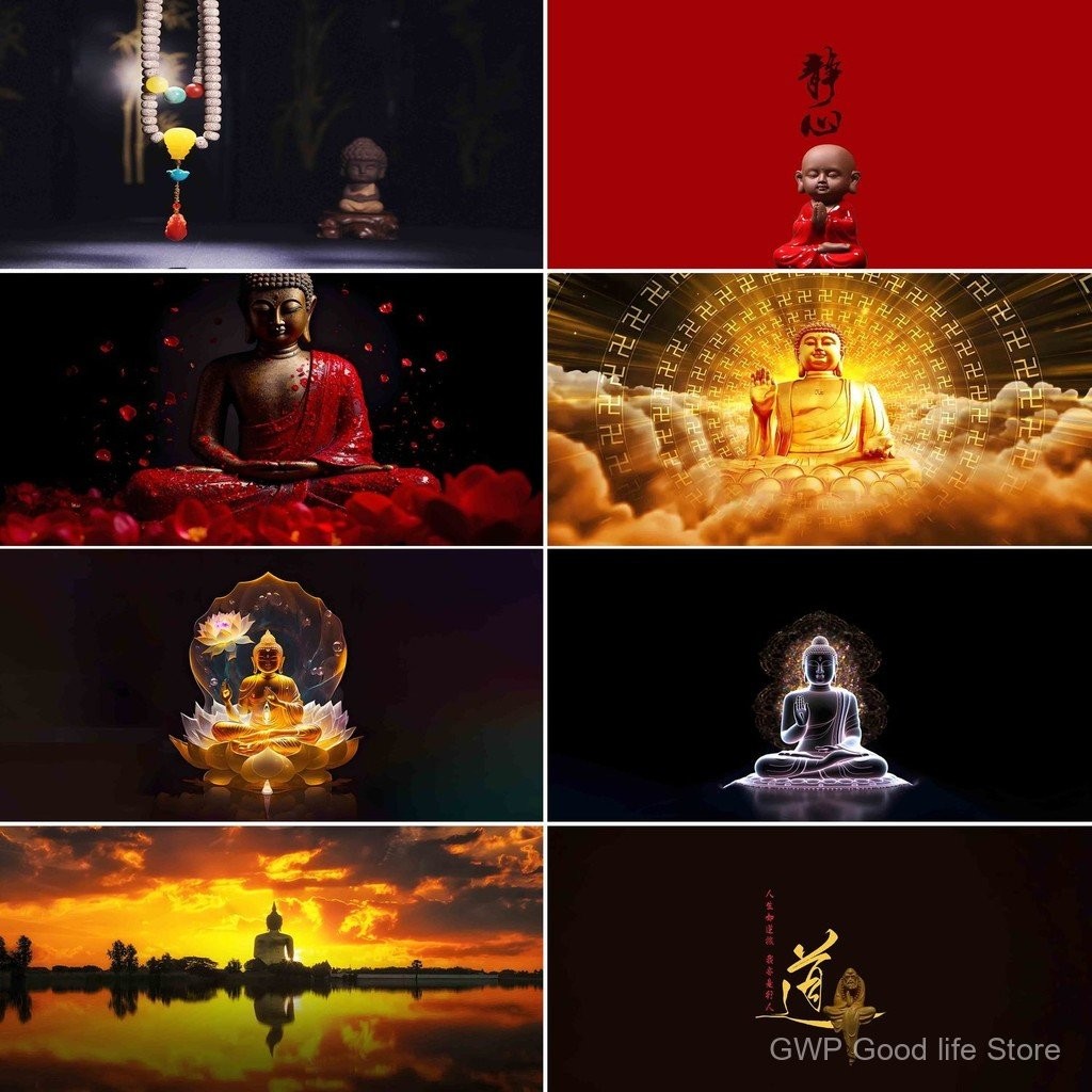High Definition Fish Tank Background Sticker Buddha Series 3D | Shopee ...