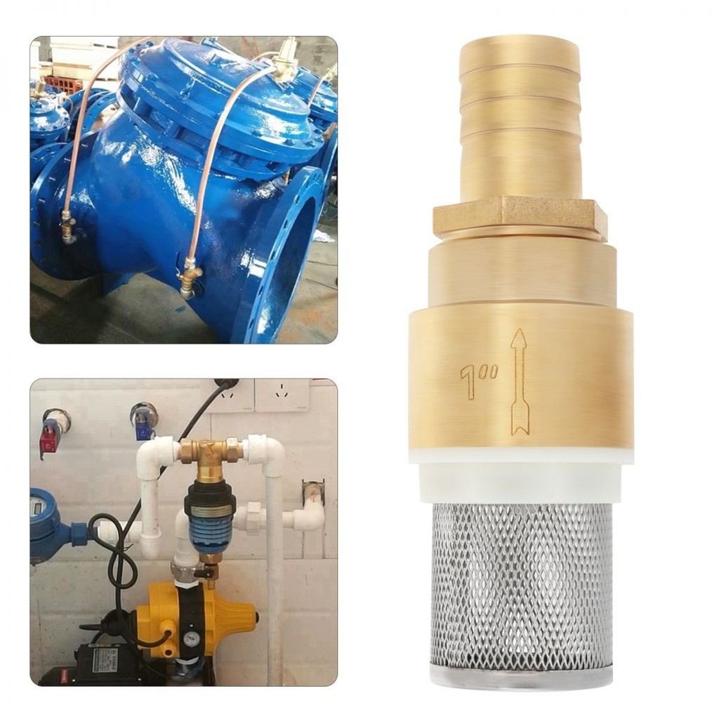 1inch Foot Valve Brass Check Valve for Pump with Hose Fittings, Spring ...