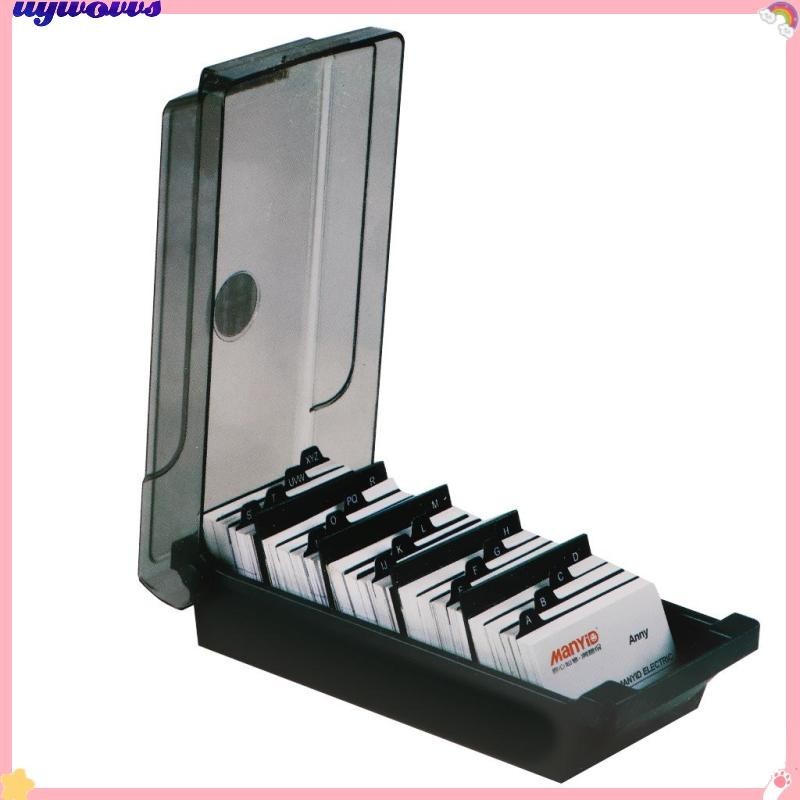 [uywovvs] Business Card Holder, File Name Card Organizer Box w ...