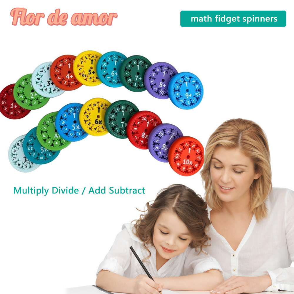 9pcs Set Math Fidget Spinners Learning Arithmetic Calculator ...