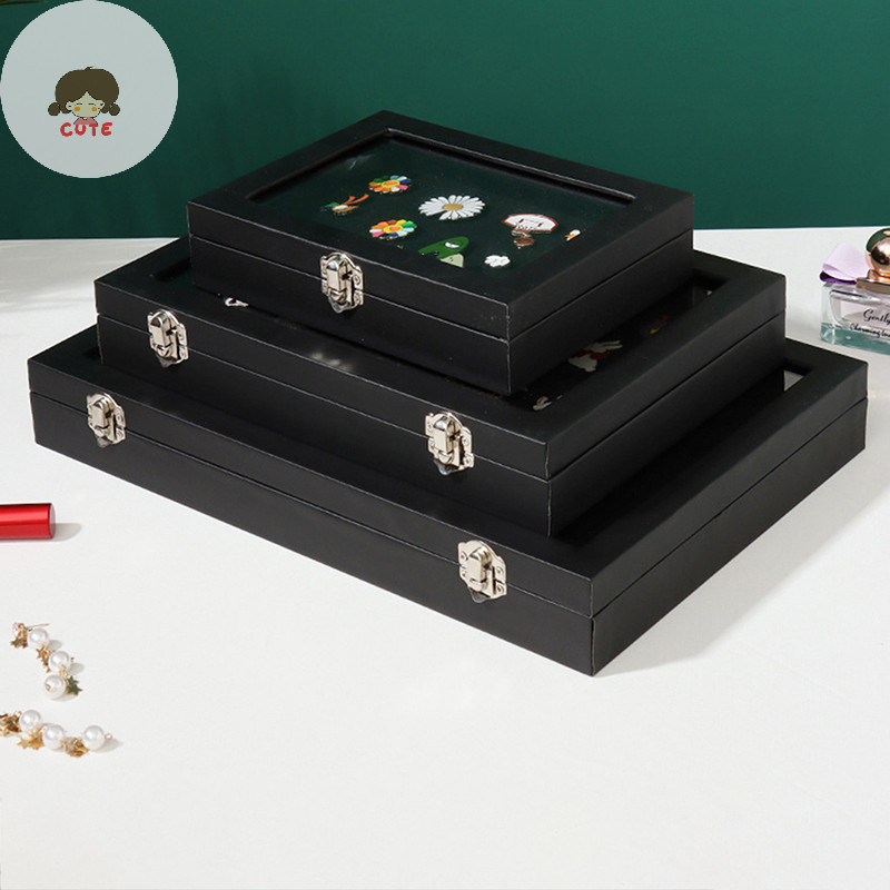 Annag Pin Medal Display Case Badge Storage Box Transparent Dustproof ...