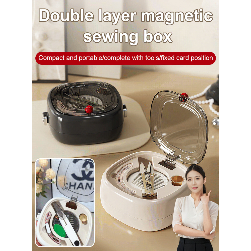 【PH STOCK 】[Double-Layer/Large Capacity] Magnetic Sewing Box Set/Sewing ...