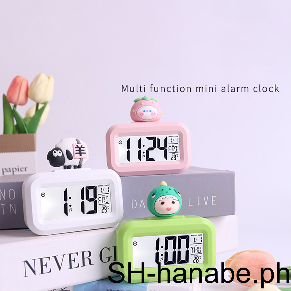 Mini Digital Alarm Clock With Creative Press To Light Up Screen Press