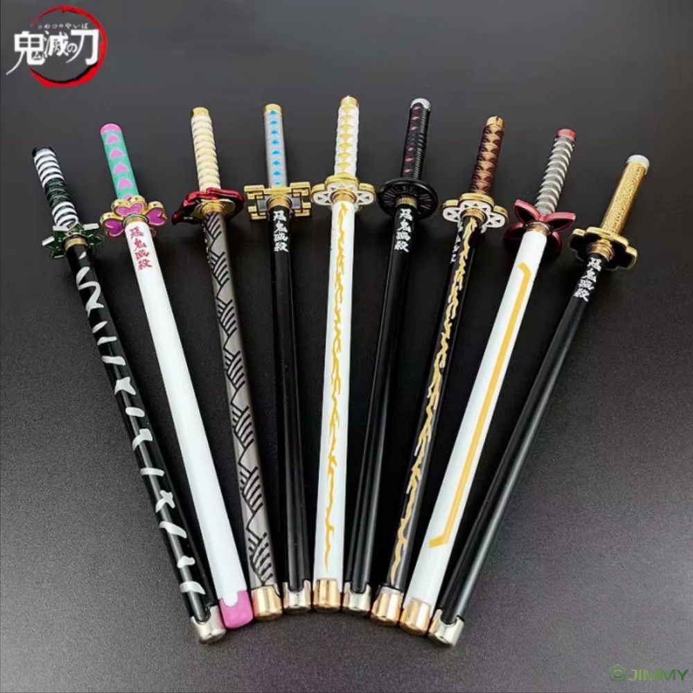 Japan Anime Demon Slayer Blade Gel Pen 0.5mm Black Refill With Pen Rack ...