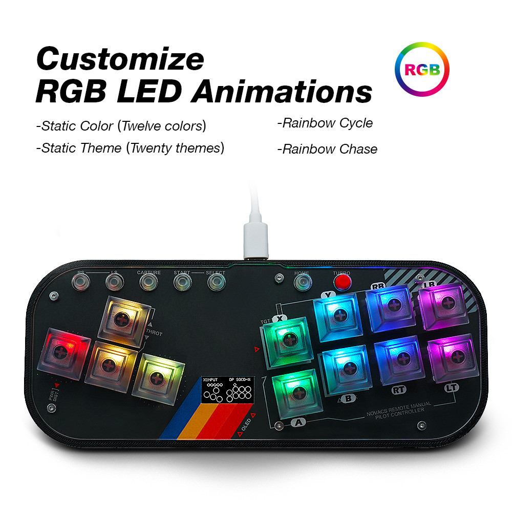 Mini HitBox Controller SOCD Arcade Stick Keyboard RGB Cherry Switch For