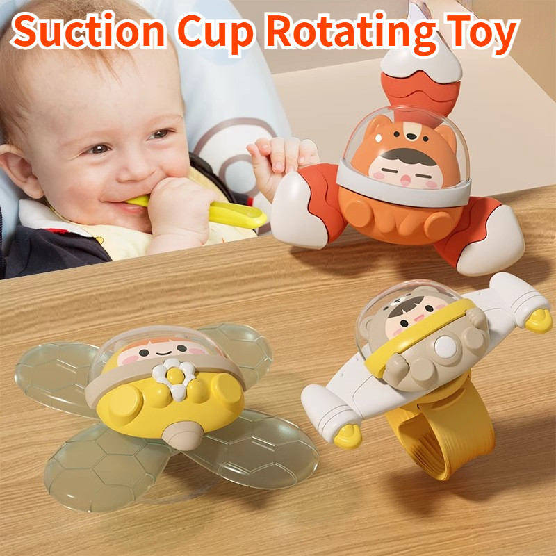 Baby Suction Cup Rotating Toy Dining Table and Bath Toys Finger Fine ...