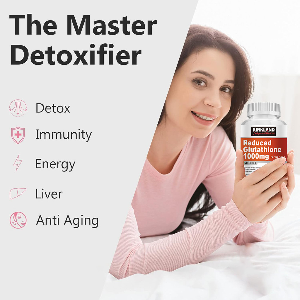 kirkland reduced glutathione 1000mg Regulate human metabolic substances and promote detoxification premium glutathione with ALA Grape Seed Vitamin E 2026