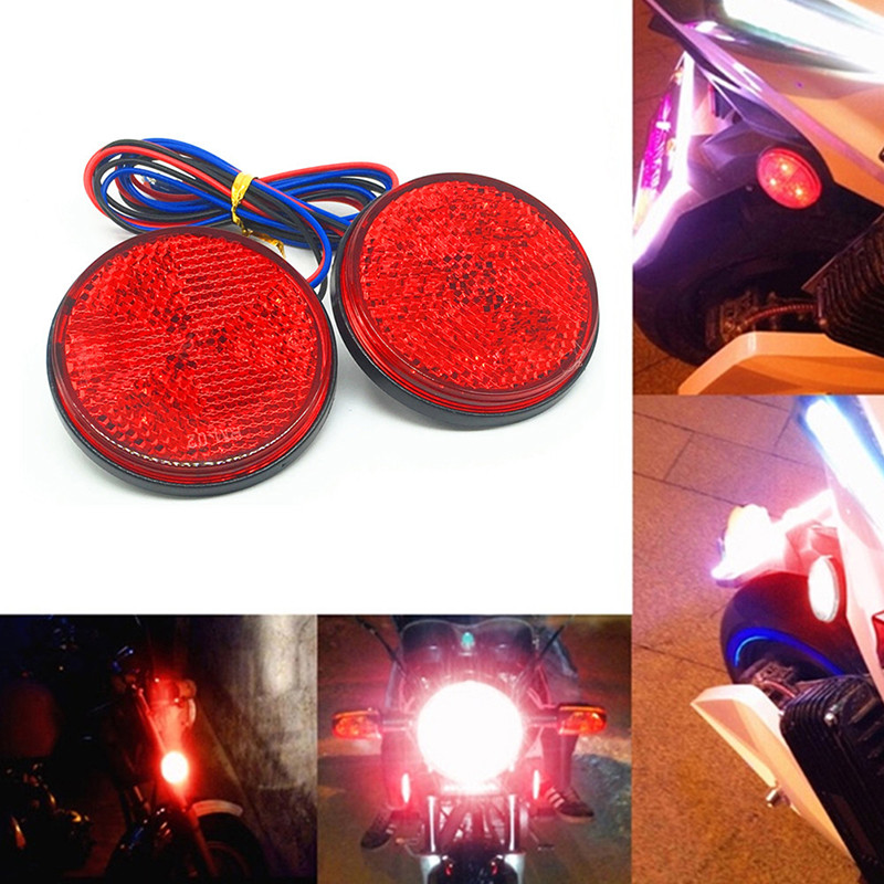 JCAAAP 1Pc Car motorcycle round 24 LED brake turn signal stop tail