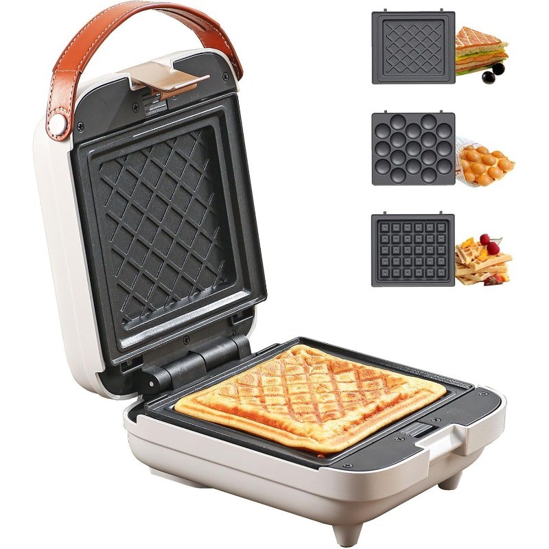3 in 1 Breakfast Sandwich Maker Nonstick Panini Press Waffle Maker