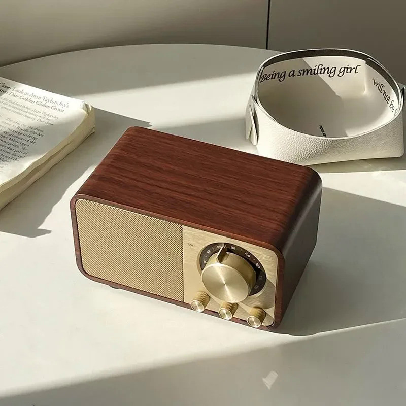 Retro Bluetooth Speaker FM Radio Portable Outdoor Camping Subwoofer