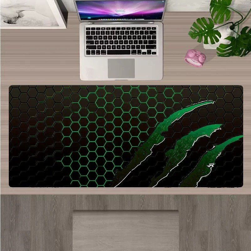METMI X-13 Abstract Green and Black Cool Futuristic Mouse Pad Gaming ...