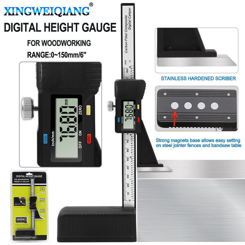 Low Price Spike Bottom with Magnetic 150mm Digital Display Height Ruler ...