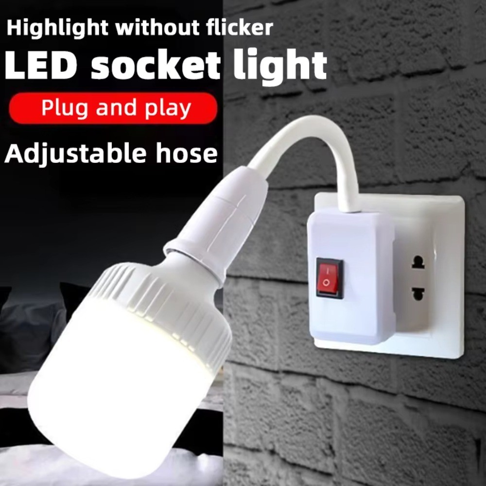 Universal Extension Lamp Holder E27 LED Bulb Plug Socket with Switch ...